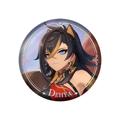 Genshin Impact PV Series badge featuring Dehya character design