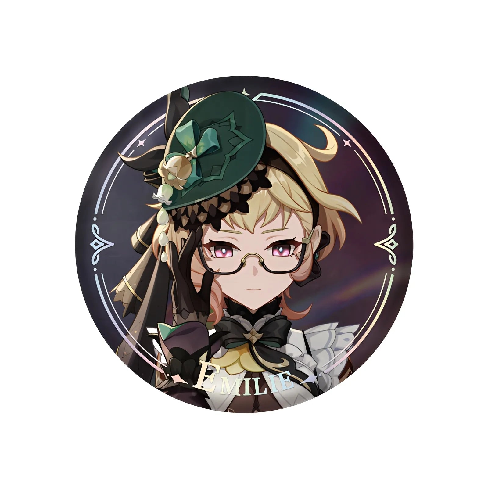 Genshin Impact PV Series badge featuring Emilie character design