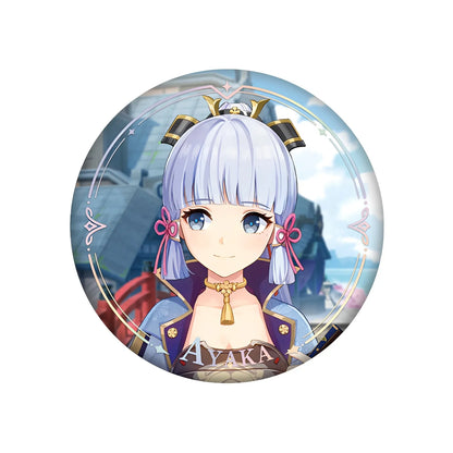 Genshin Impact PV Series badge featuring Kamisato Ayaka character design
