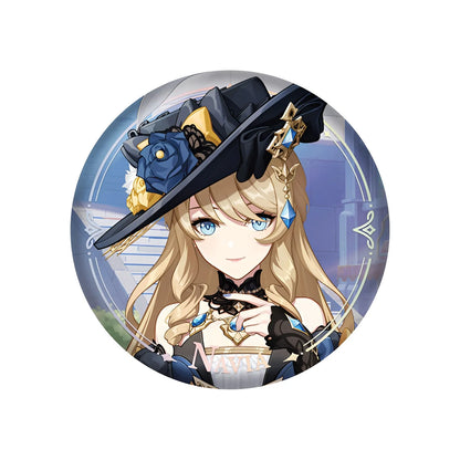 Genshin Impact PV Series badge featuring Navia character design