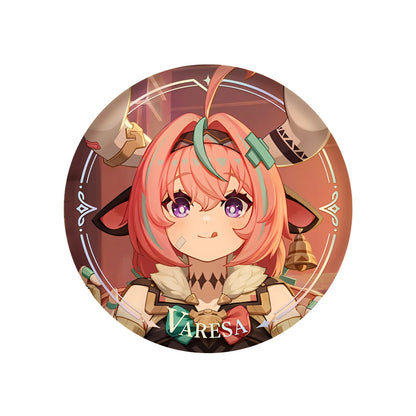 Genshin Impact PV Series badge featuring Varesa character design