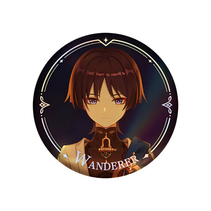 Genshin Impact PV Series badge featuring Wanderer character design