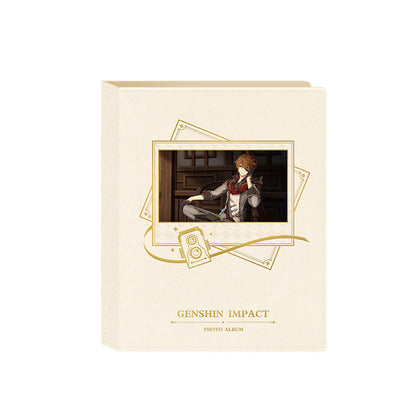 Genshin Impact PV Series photo album binder with clear window cover and gold detailing