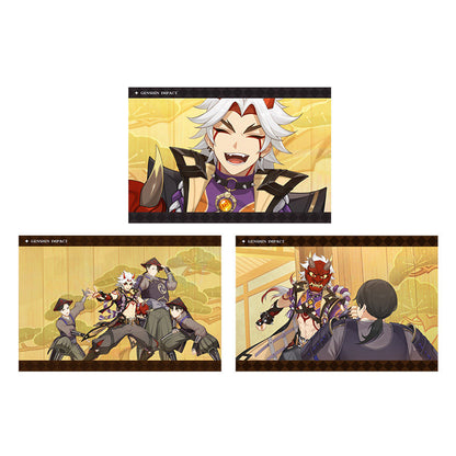 Genshin Impact PV Series photo cards featuring Arataki Itto character artwork