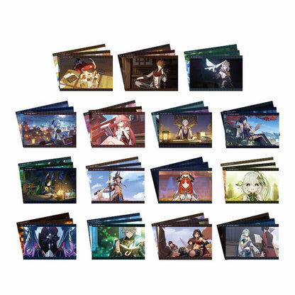 Genshin Impact PV Series photo cards collection featuring multiple character artworks