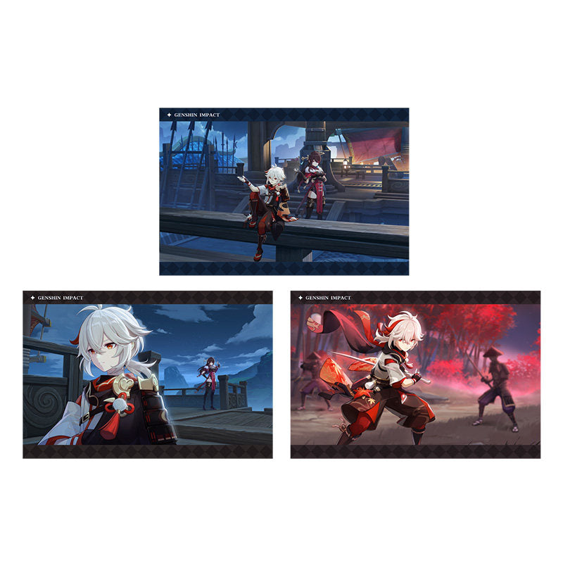 Genshin Impact PV Series photo cards featuring Kaedehara Kazuha character artwork
