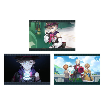 Genshin Impact PV Series photo cards featuring Lyney character artwork