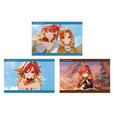 Genshin Impact PV Series photo cards featuring Mavuika character artwork