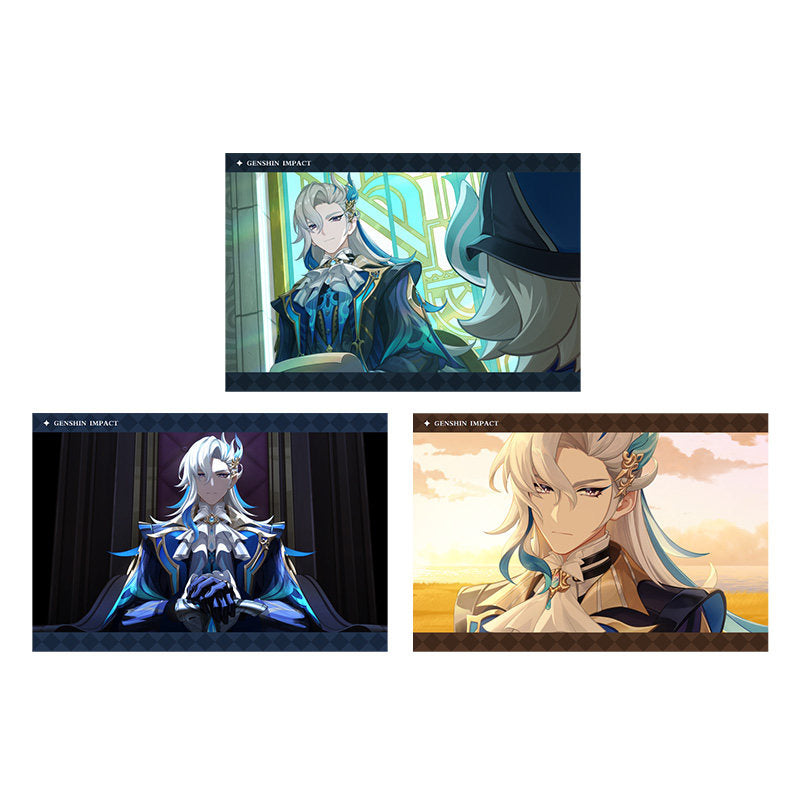 Genshin Impact PV Series photo cards featuring Neuvillette character artwork