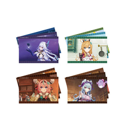 Genshin Impact character photo cards set display with assorted PV series designs