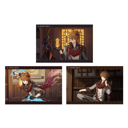 Genshin Impact PV Series photo cards featuring Tartaglia character artwork