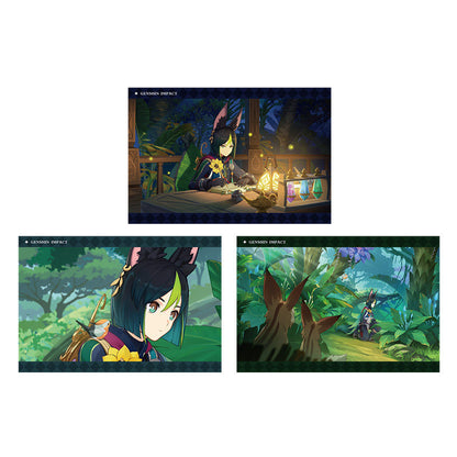 Genshin Impact PV Series photo cards featuring Tighnari character artwork