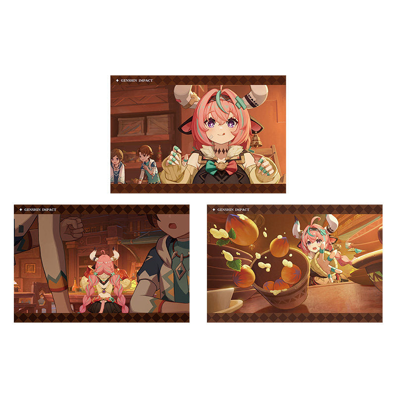 Genshin Impact PV Series photo cards featuring Varesa character artwork