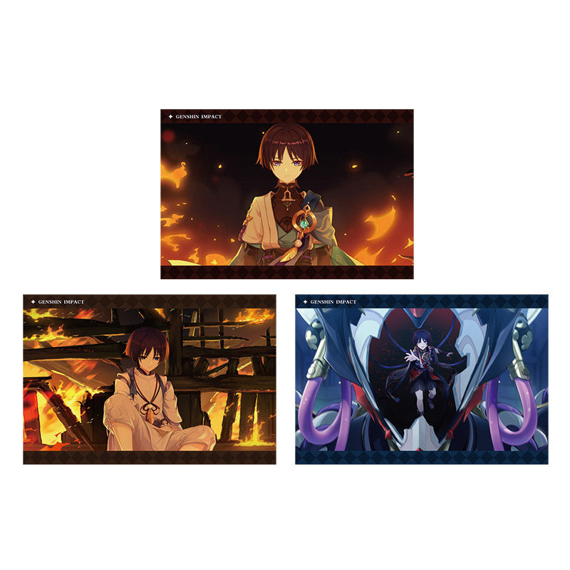 Genshin Impact PV Series photo cards featuring Wanderer character artwork