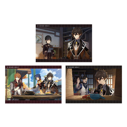 Genshin Impact PV Series photo cards featuring Zhongli character artwork