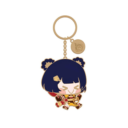 Genshin Impact Q-Style Character Series metal charm Xiangling chibi design zinc alloy keychain charm