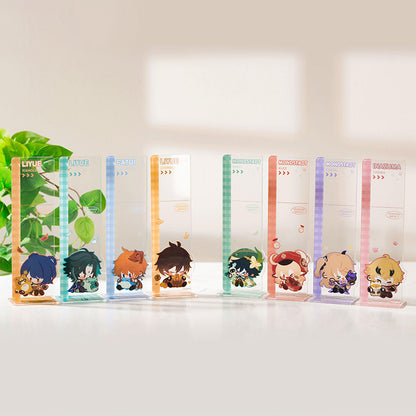Genshin Impact Q-style memo standee on desk setup workspace decoration