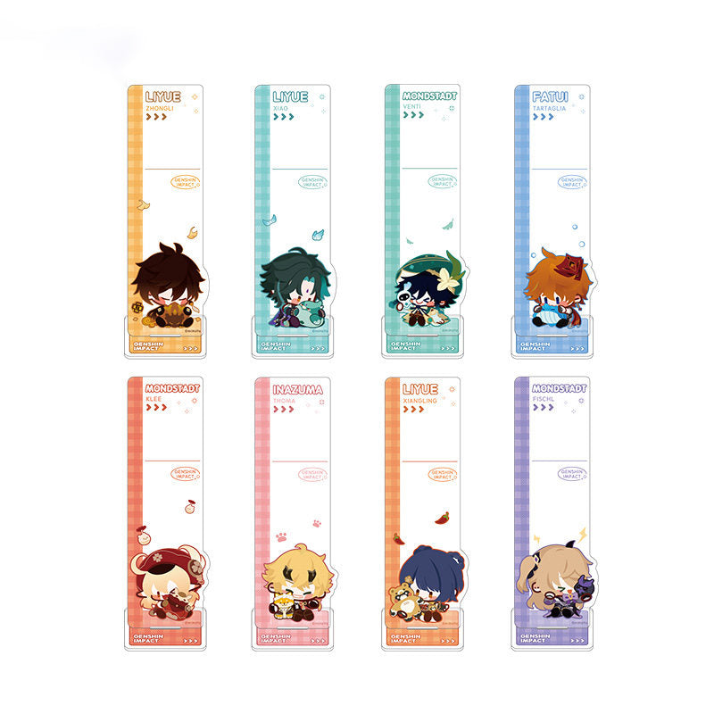 Genshin Impact Q-style memo standees Zhongli Klee Tartaglia Xiangling display