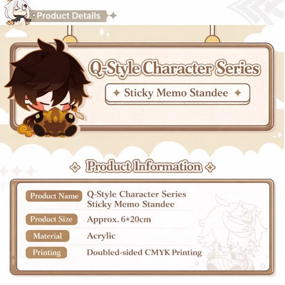 Genshin Impact Q-style sticky memo standee size material acrylic double sided printing