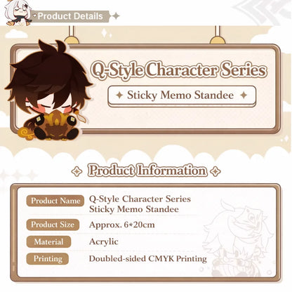 Genshin Impact Q-style sticky memo standee size material acrylic double sided printing