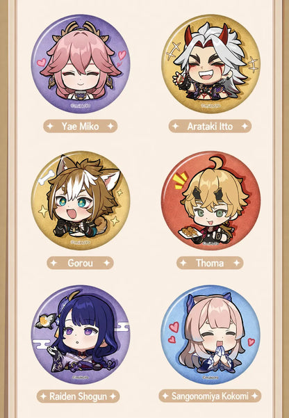 Genshin Impact Q Version Expression Badge Series badge size 58mm diameter