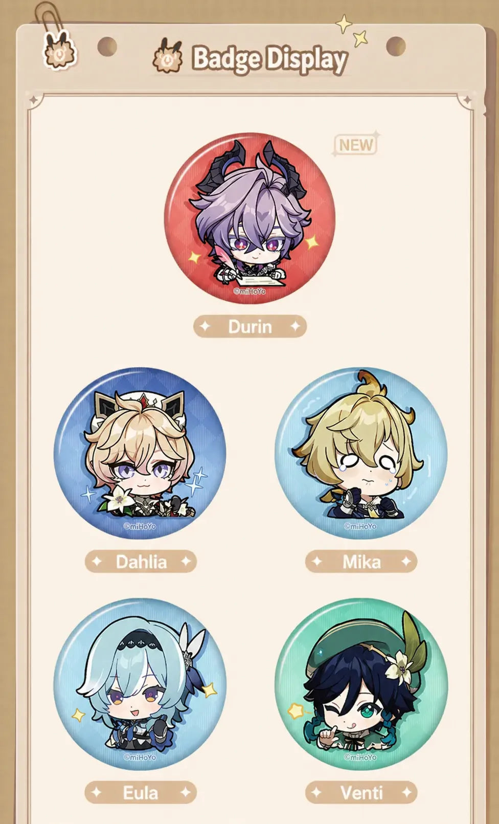 Genshin Impact Q Version Expression Badge Series size 58mm badge