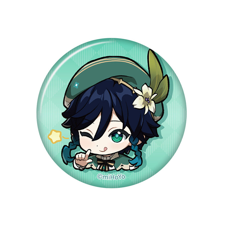 Genshin Impact Q Version Expression Badge Series Mondstadt Venti chibi badge pearl gloss finish