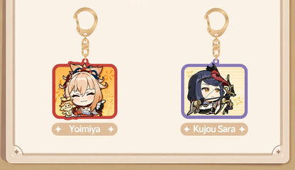 Genshin Q Version Expression Series acrylic keychain close-up featuring detailed chibi artwork