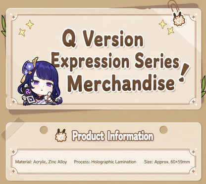 Genshin Q Version Expression Series acrylic keychain product information with material and size details