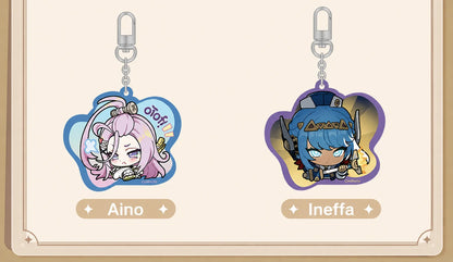 Genshin Q Version Expression Series chibi acrylic keychain collection featuring multiple characters
