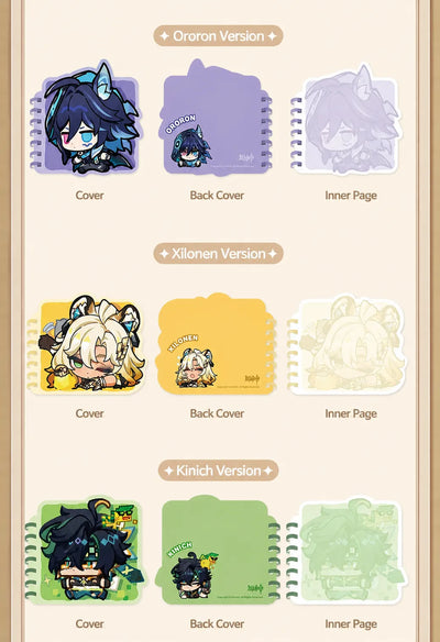 Genshin Q Version Expression Series chibi spiral notepad collection with themed Natlan designs