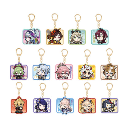 Genshin Q Version Expression Series Inazuma acrylic keychain collection featuring chibi character designs