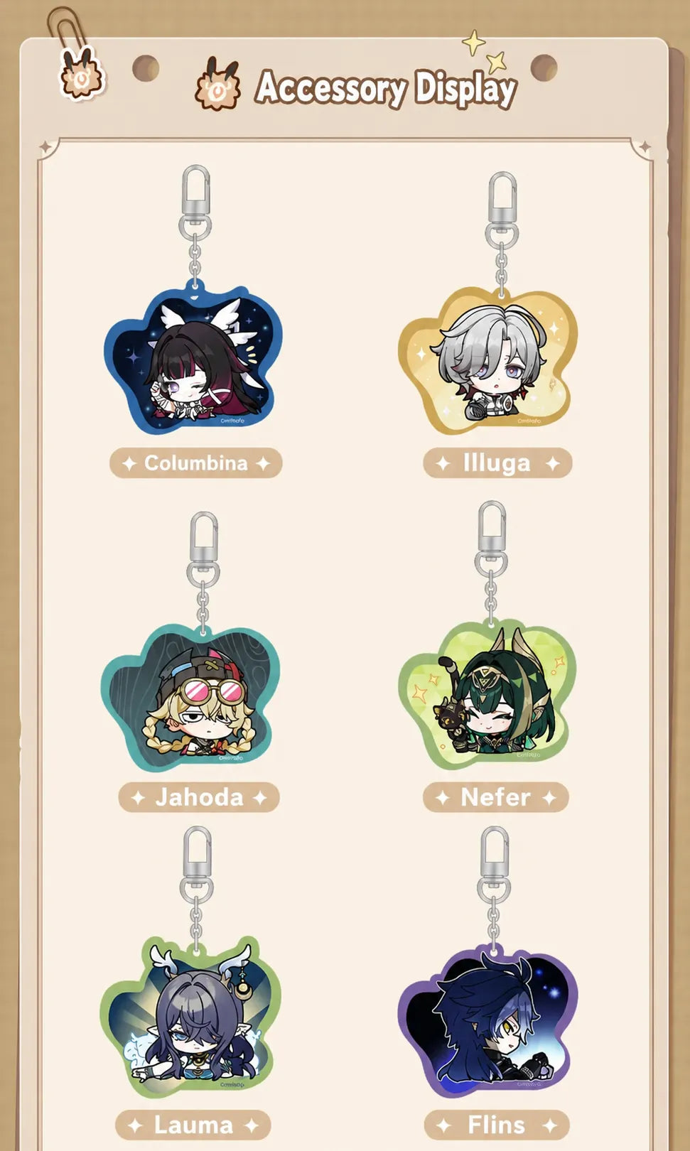 Genshin Q Version Expression Series acrylic keychain product information material and size details