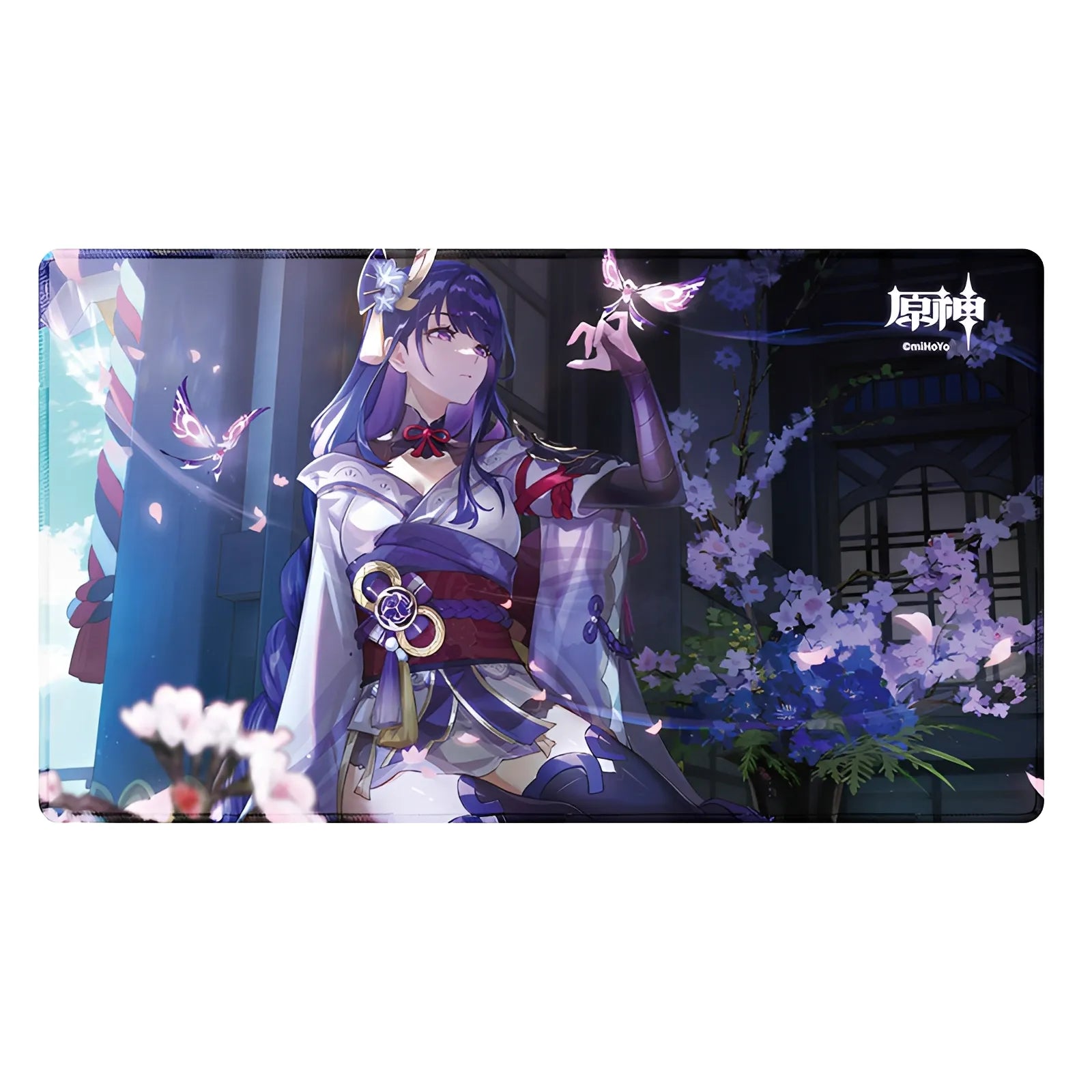 Genshin Impact Raiden Shogun badge tinplate material glossy finish detail close up official merchandise
