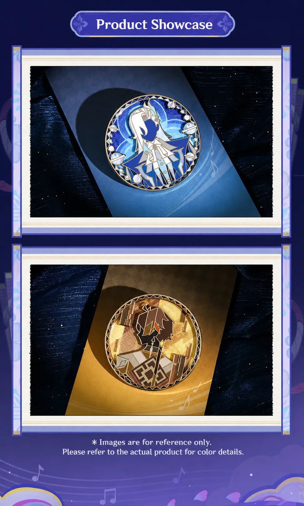 Genshin Impact Rainbow Invitation Series metal badge material and craftsmanship detail display