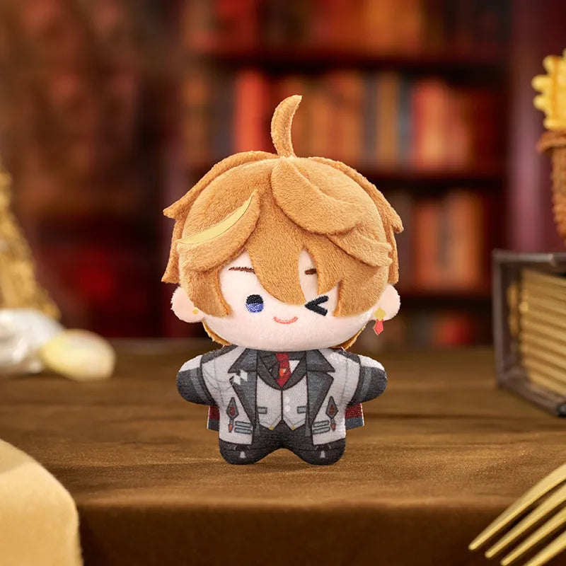 Genshin Impact Resplendent Feast character plush display featuring Tartaglia Keqing Diluc and more