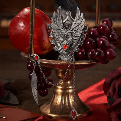 Genshin Diluc premium merch showcase from the Resplendent Feast series with refined crimson decorative styling