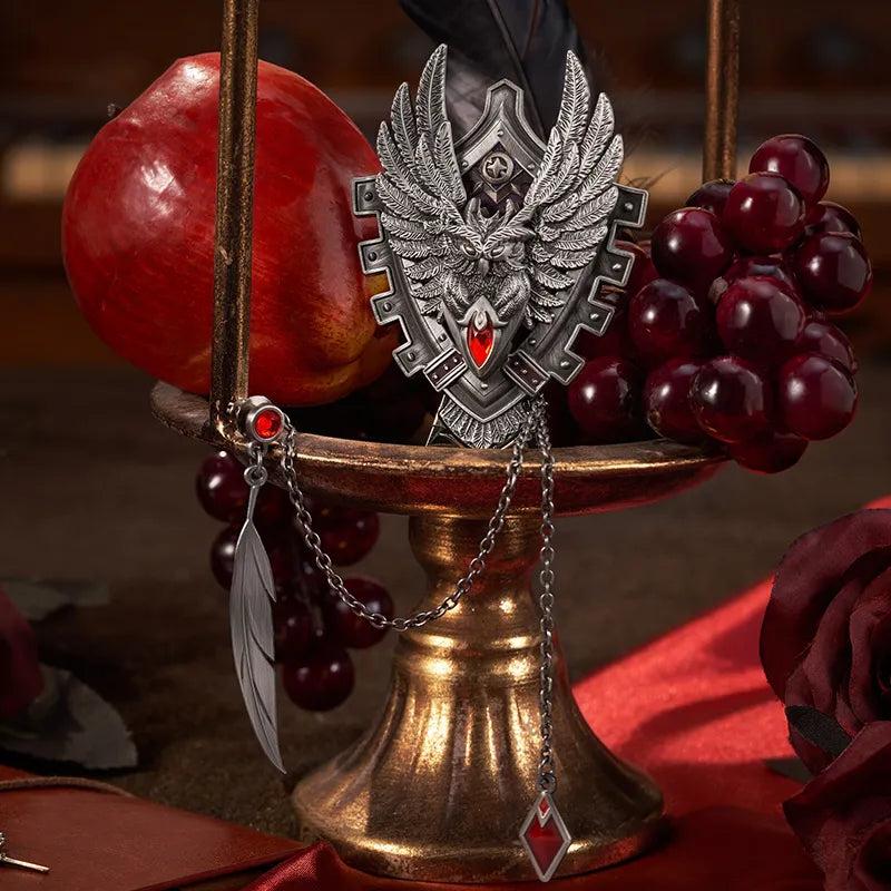 Genshin Diluc premium merch showcase from the Resplendent Feast series with refined crimson decorative styling