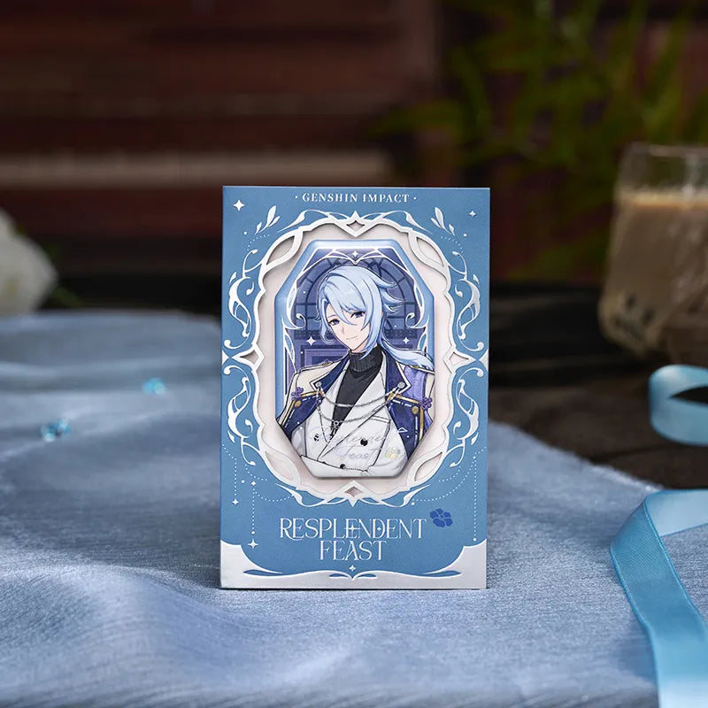 Kamisato Ayato scene combination acrylic stand with elegant interior themed background from the Resplendent Feast series