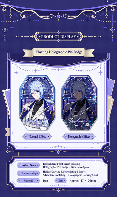 Kamisato Ayato acrylic stand with decorative indoor scene display from the Resplendent Feast series