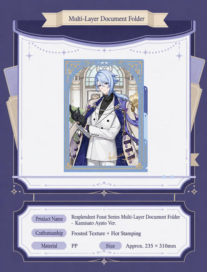 Multi-function storage sticker sheet featuring Kamisato Ayato for laptops accessories and stationery organization