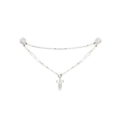 Kamisato Ayato necklace set from the Resplendent Feast series featuring layered silver chain and pearl themed details