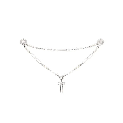 Kamisato Ayato necklace set from the Resplendent Feast series featuring layered silver chain and pearl themed details