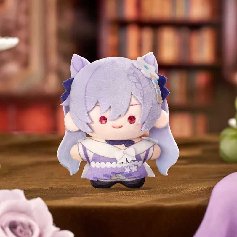 Genshin Impact Resplendent Feast Q edition plush real shot display with cozy themed setup