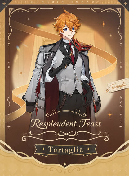 Genshin Impact Tartaglia floating holographic badge from the Resplendent Feast series