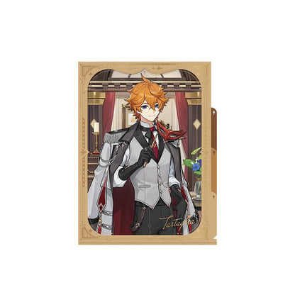 Genshin Impact Tartaglia Resplendent Feast multi-layer file folder with elegant character illustration