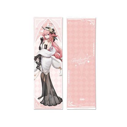 Genshin Impact Yae Miko Resplendent Feast character body pillow featuring luxurious pink banquet themed artwork and elegant styling