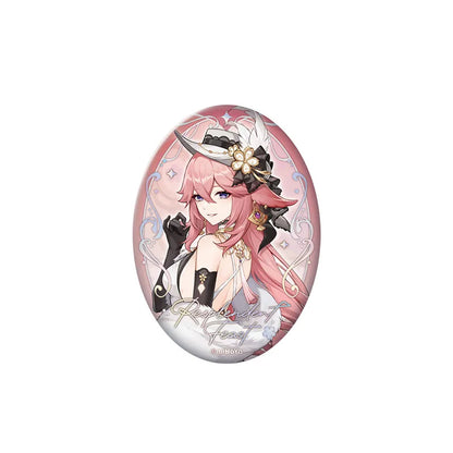 Genshin Impact Resplendent Feast Yae Miko reflective embossed badge collectible merch