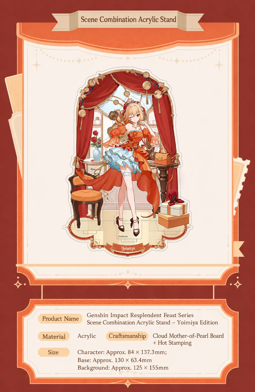 Genshin Impact Yoimiya Resplendent Feast crossbody card holder accessory display