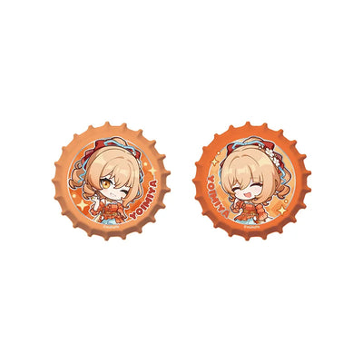 Genshin Impact Yoimiya Resplendent Feast chibi bottle cap magnetic badge set collectible merch